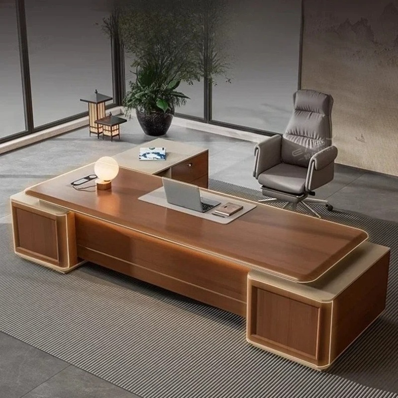 Home Office Work Table - طاولة مكتب تنفيذية حديثة على شكل