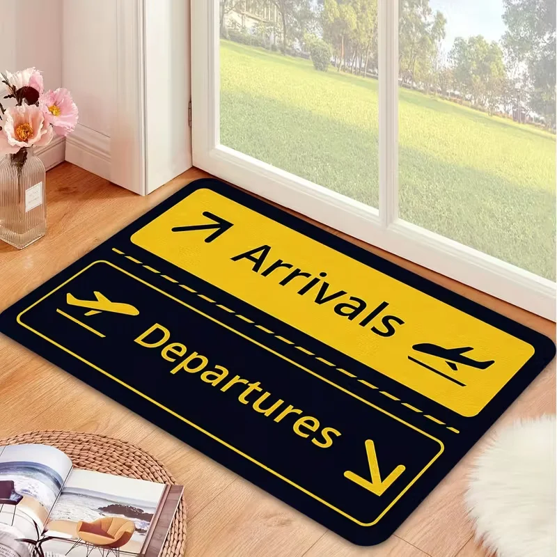 Home Office Layout - سجادة مدخل مضحكة بعلامة المطار مع