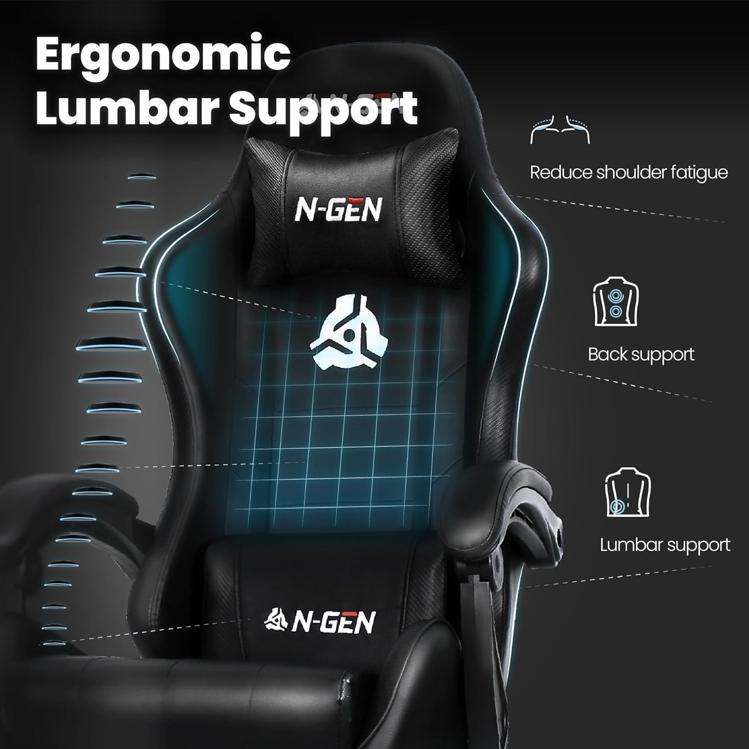 كرسي ألعاب مع مسند للقدمين ودع - مراجعة Ergonomic Office Chair وسعره