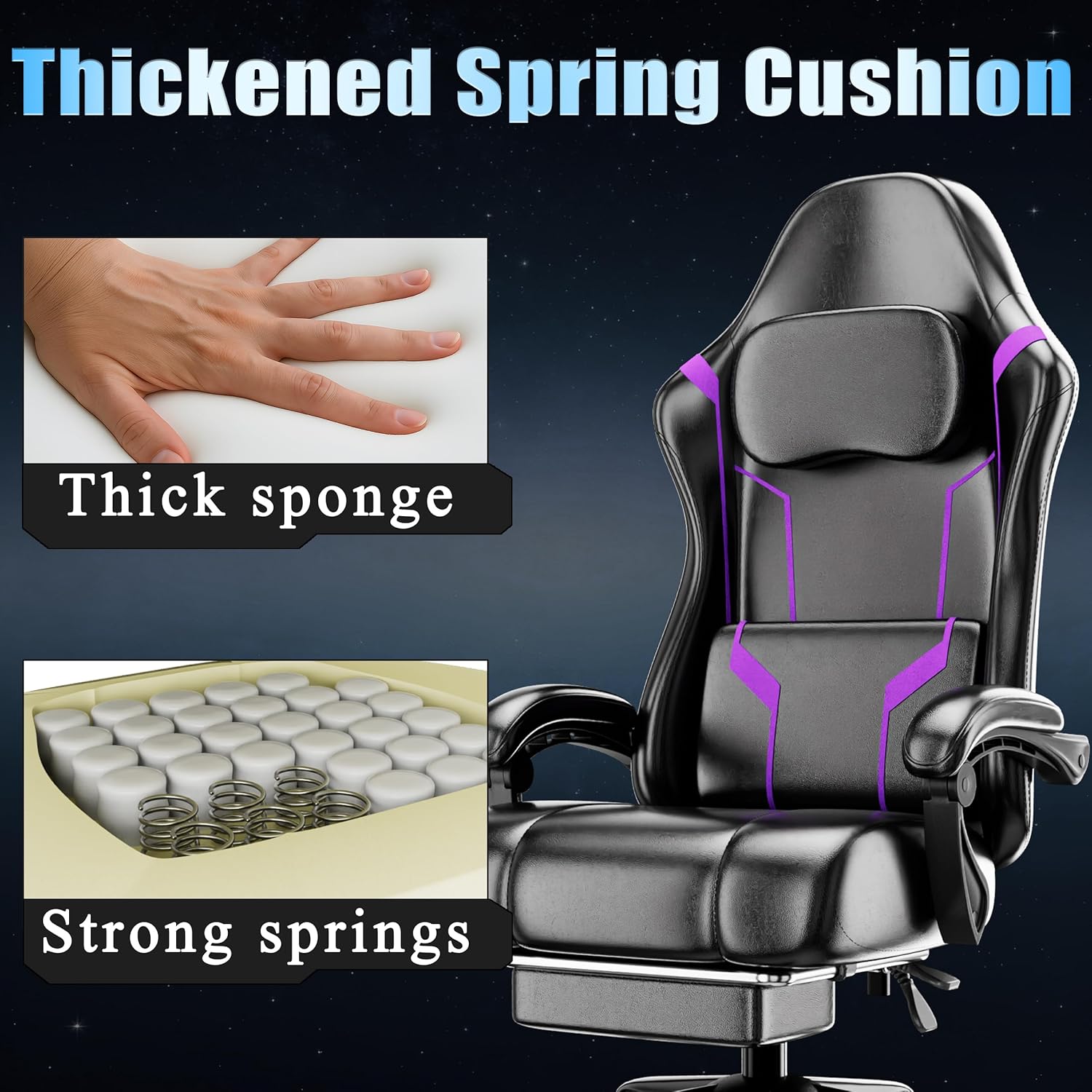 كرسي ألعاب مريح مع وسادة زنبرك - مراجعة Ergonomic Office Chair وسعره
